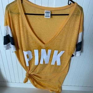 PINK v neck tunic tee